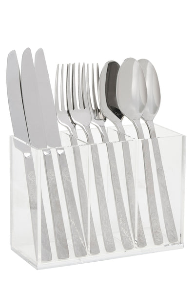 3 Section Acrylic Slim Flatware Caddy
