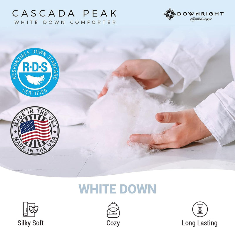 Cascada Peak Luxury White Down Comforter