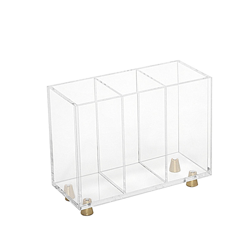 3 Section Acrylic Slim Flatware Caddy