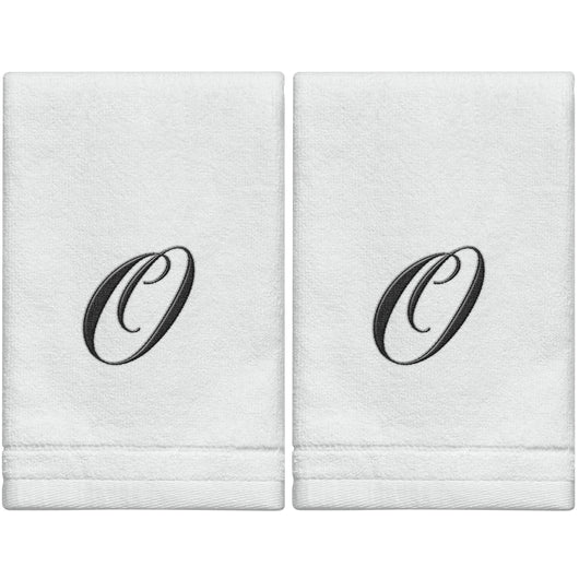 Set of 2 White Monogrammed Towel