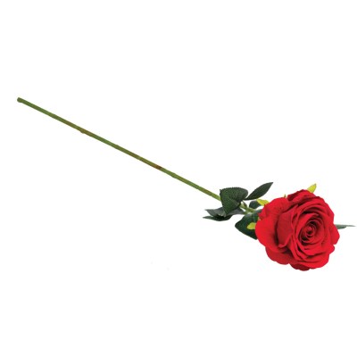 SROSE-RD Red Silk Single Long Stem Rose, 30in