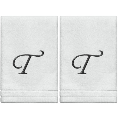 Set of 2 White Monogrammed Towel